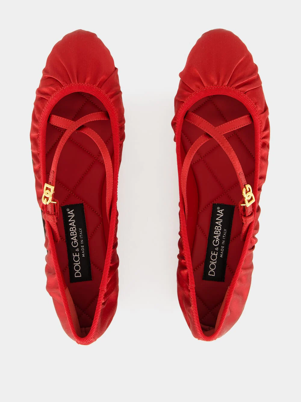 Red Satin Vally Ballet Flats - Image 4
