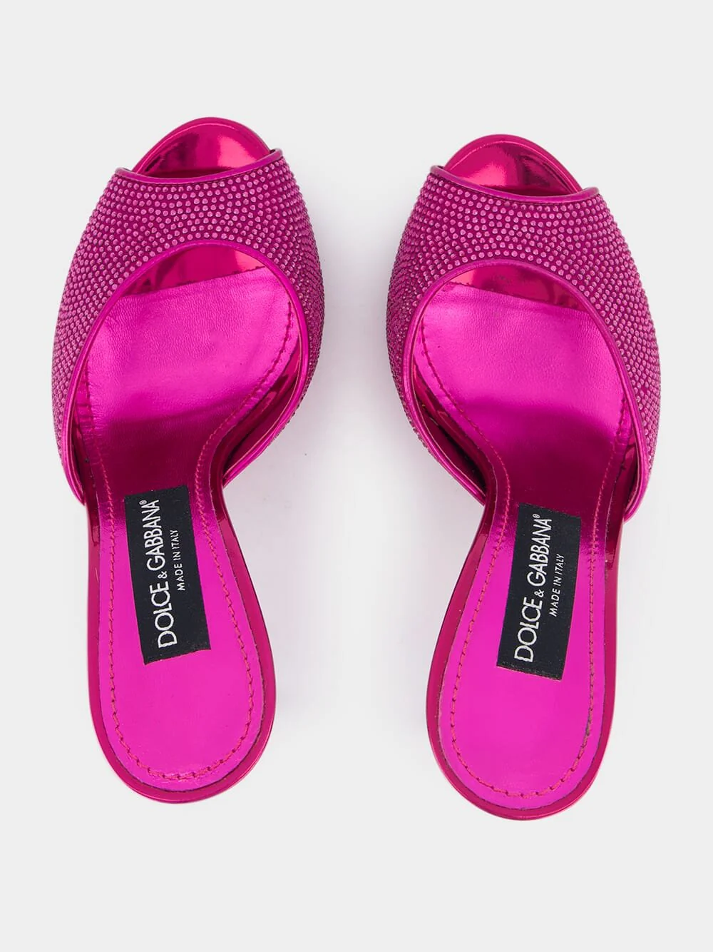 Rhinestone-Embellished Satin Mules - Image 4