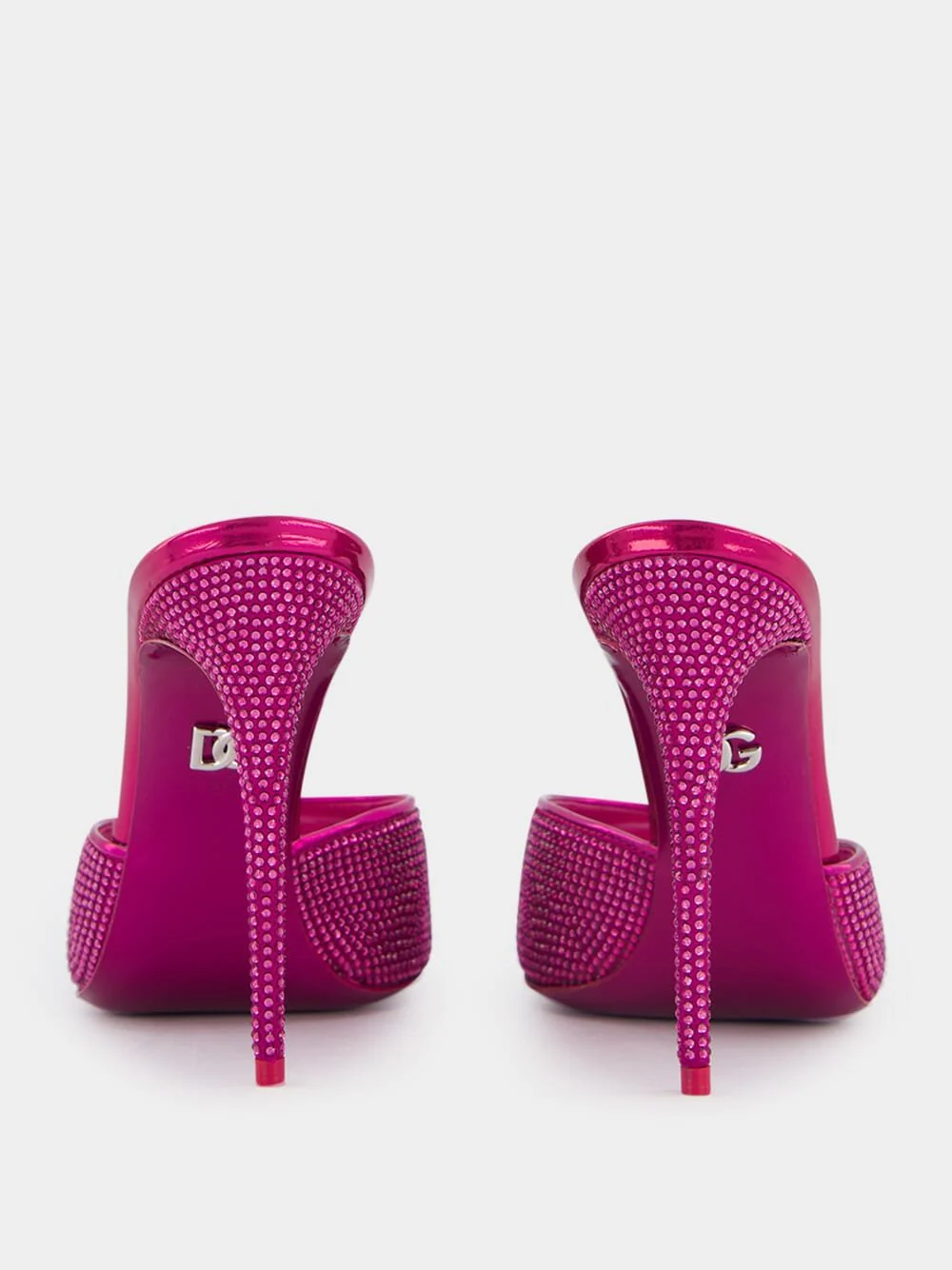 Rhinestone-Embellished Satin Mules - Image 5