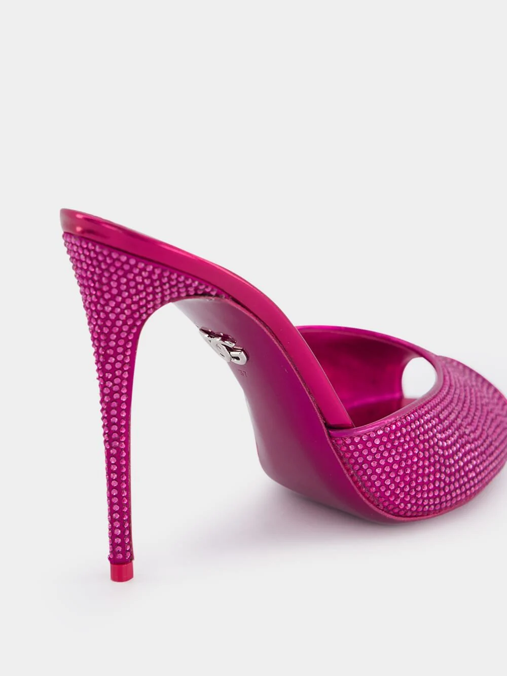 Rhinestone-Embellished Satin Mules - Image 6