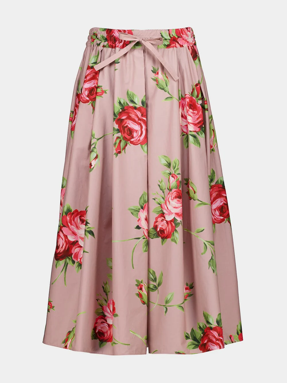 Rose Bouquet Print Pleated Midi Skirt - Image 2