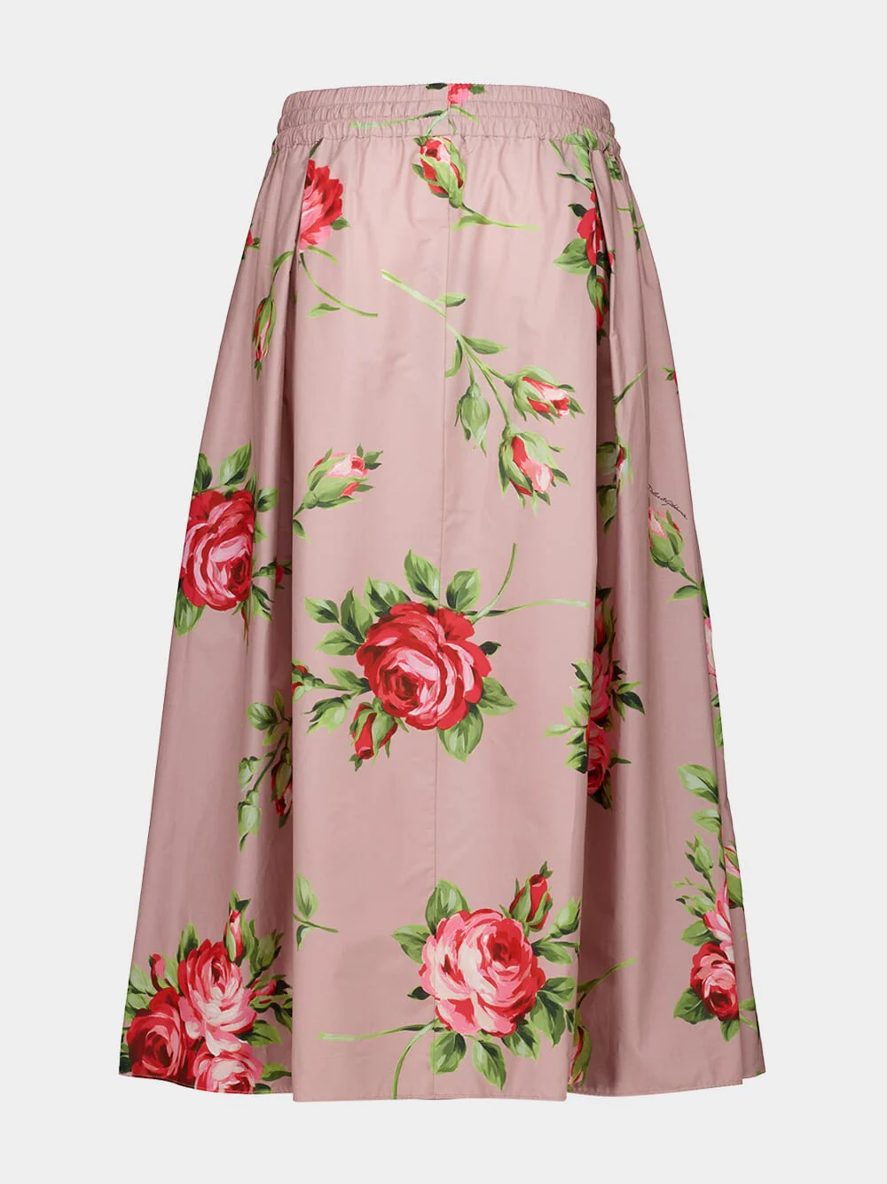 Rose Bouquet Print Pleated Midi Skirt - Image 4
