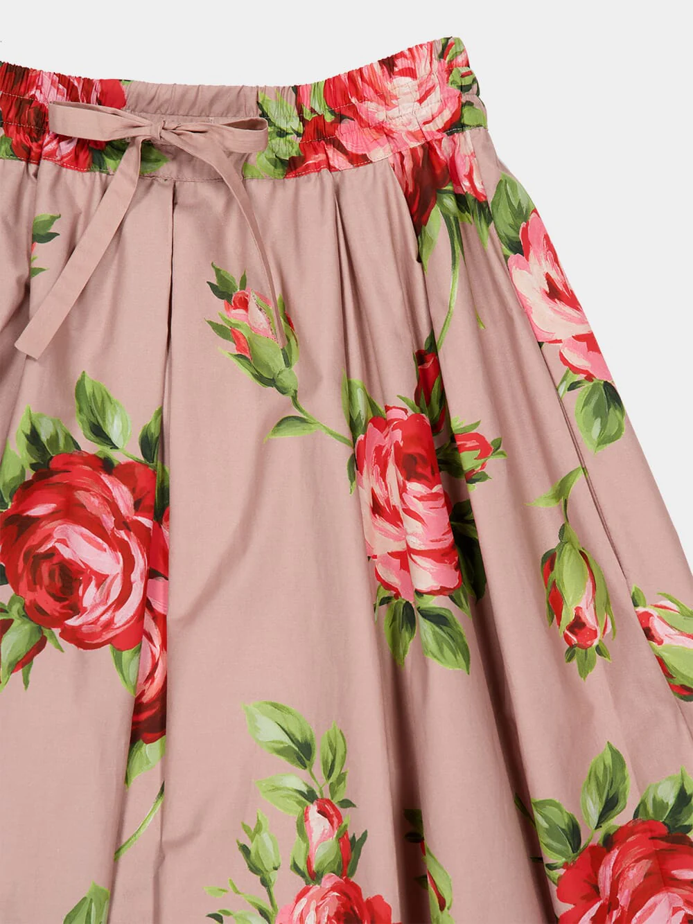 Rose Bouquet Print Pleated Midi Skirt - Image 5