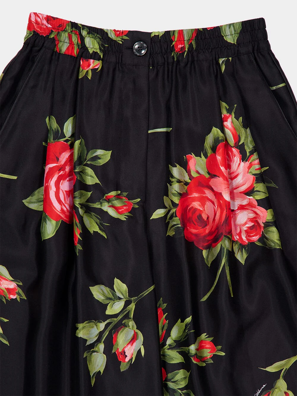 Rose Bouquet-Print Wide Twill Trousers - Image 5
