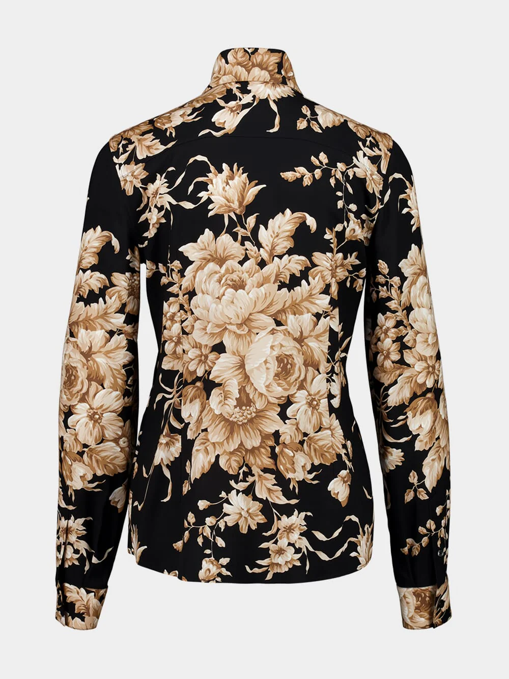 Rose-Print Charmeuse Silk Shirt - Image 2