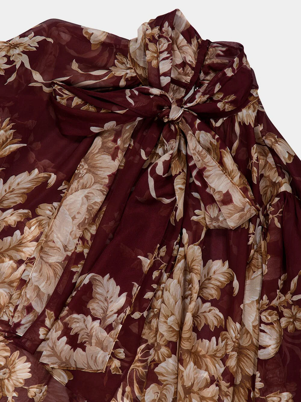 Rose-Print Chiffon Silk Blouse - Image 4