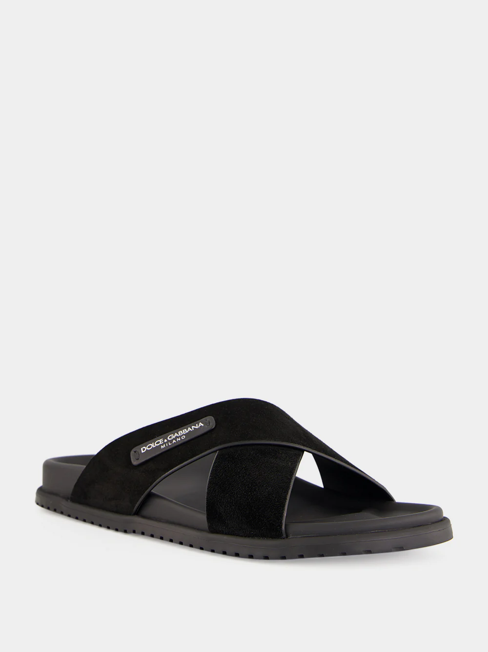 Black Split Leather Sandals - Image 2