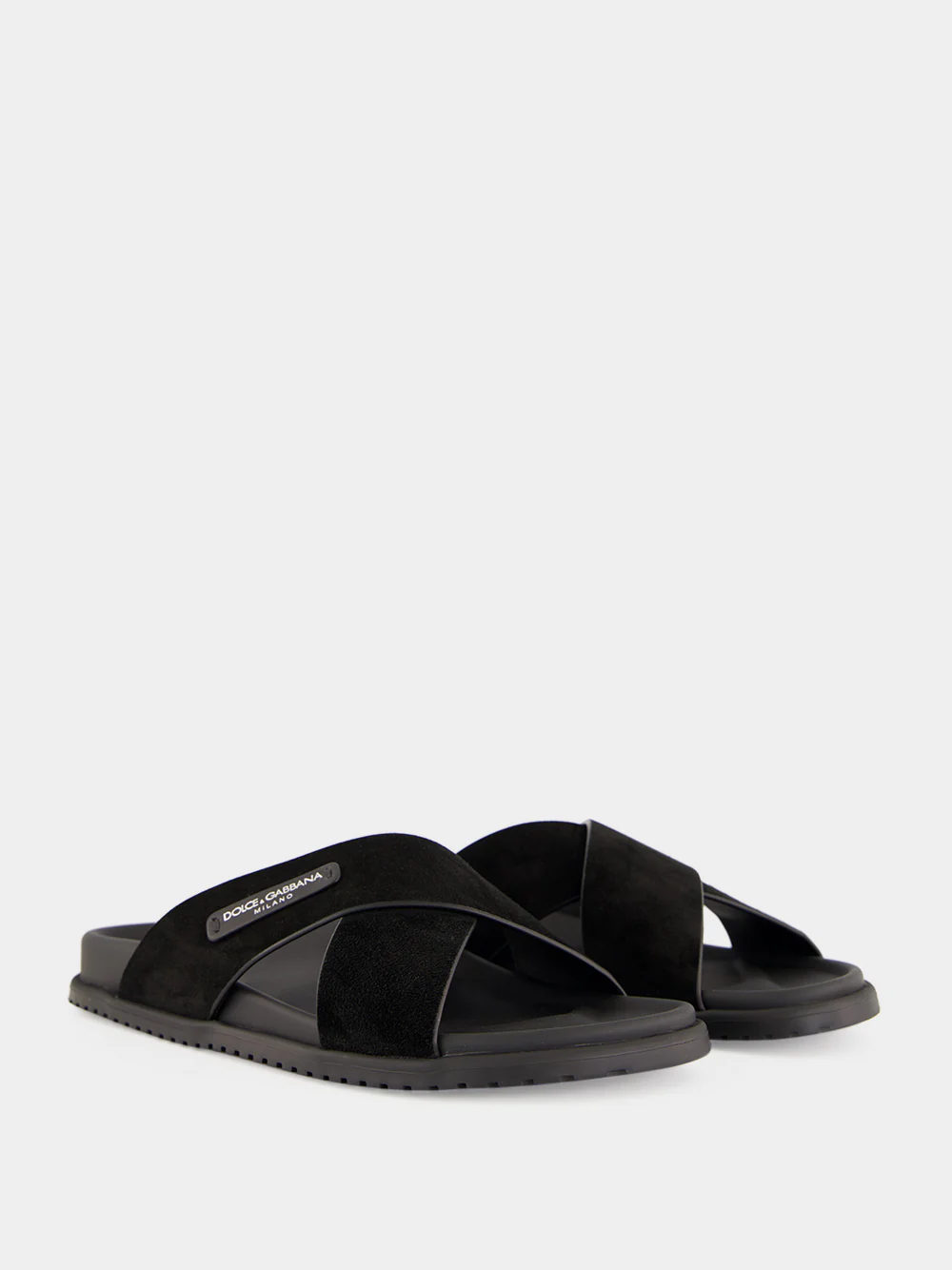 Black Split Leather Sandals - Image 3