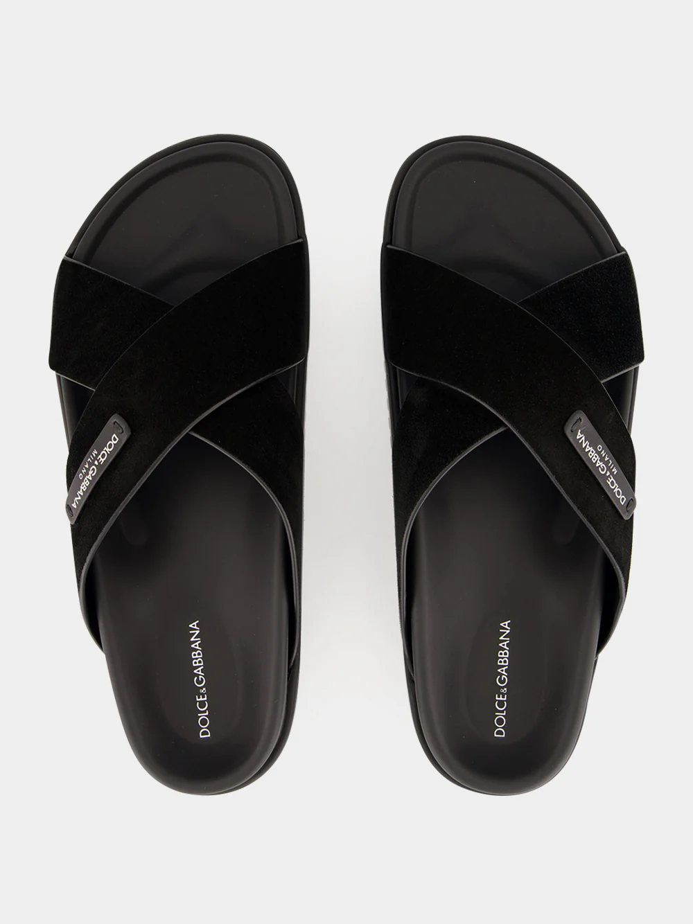 Black Split Leather Sandals - Image 4