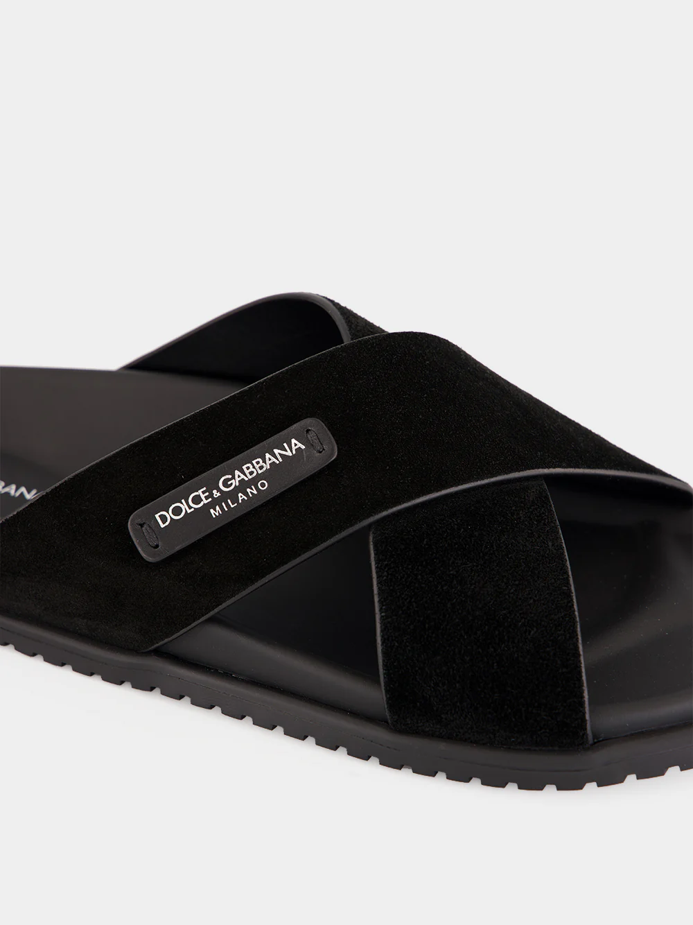 Black Split Leather Sandals - Image 6