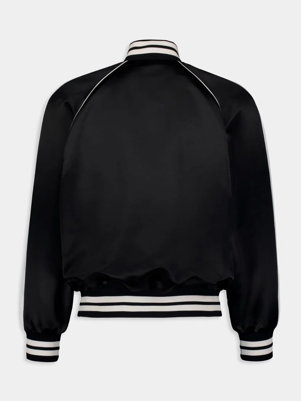 Satin Bomber Jacket With Logo Embroidery - Image 3