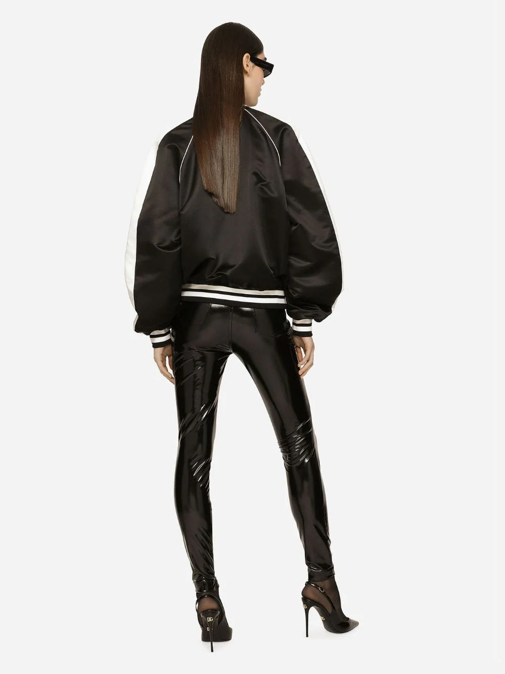 Satin Bomber Jacket With Logo Embroidery - Image 4