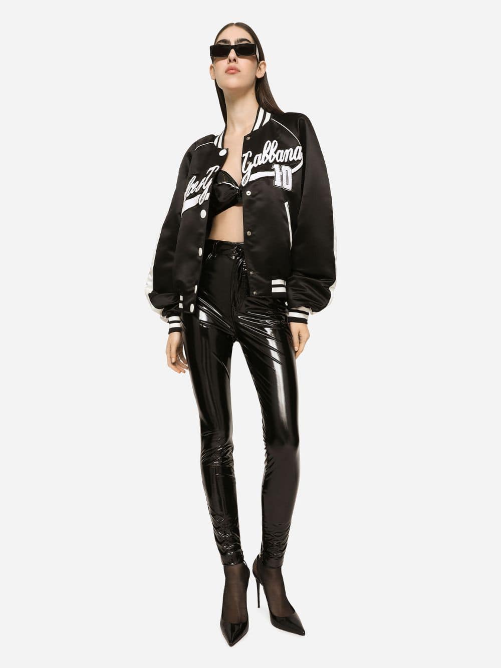 Satin Bomber Jacket With Logo Embroidery - Image 5