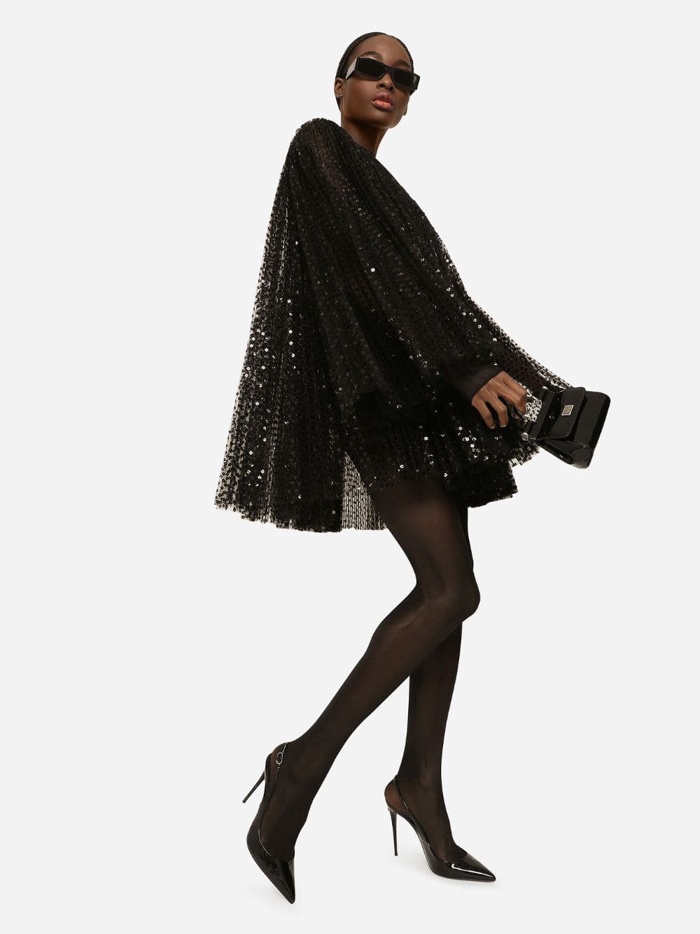 Sequin-Embellished Short Pleated Dress - Image 6