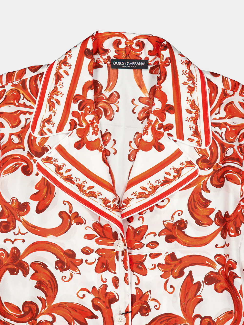 Orange Majolica Silk Vanity Shirt - Image 3