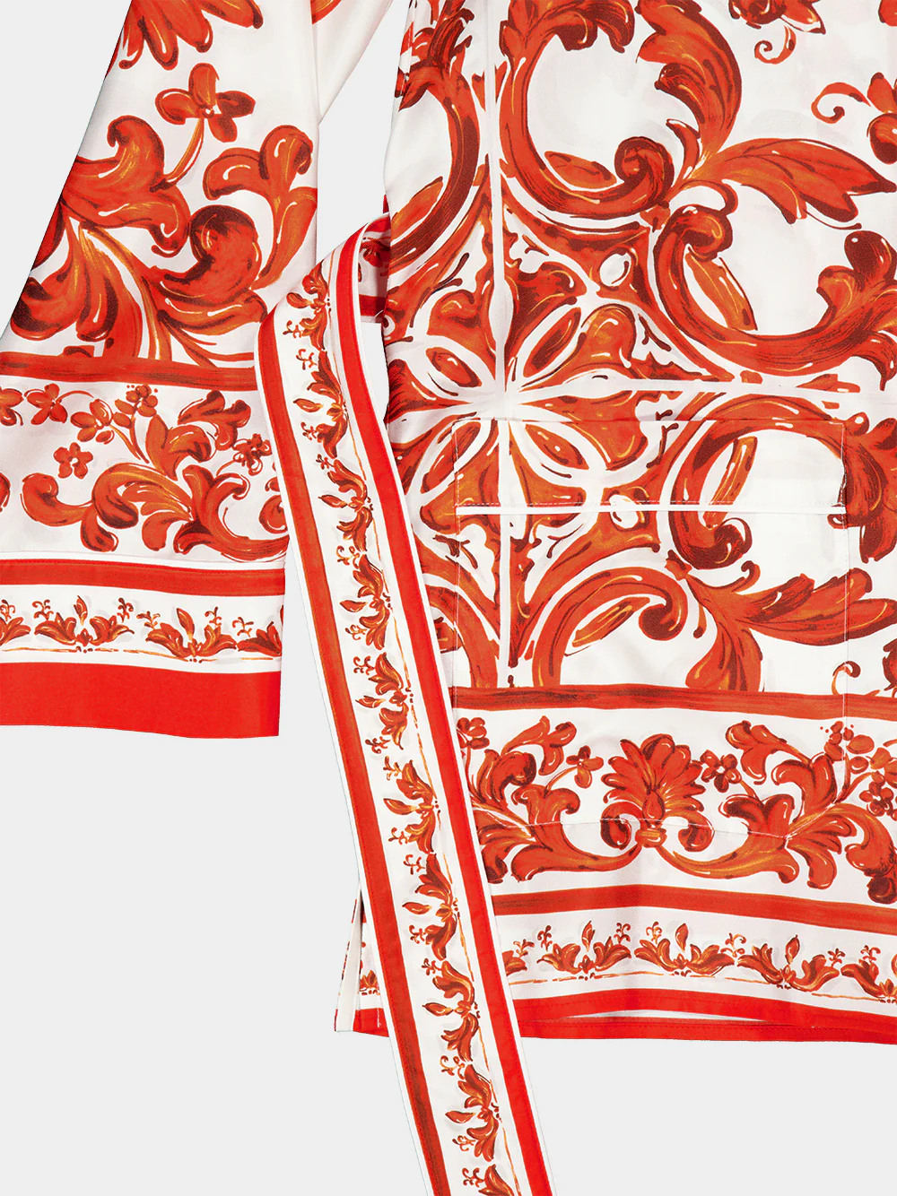 Orange Majolica Silk Vanity Shirt - Image 4