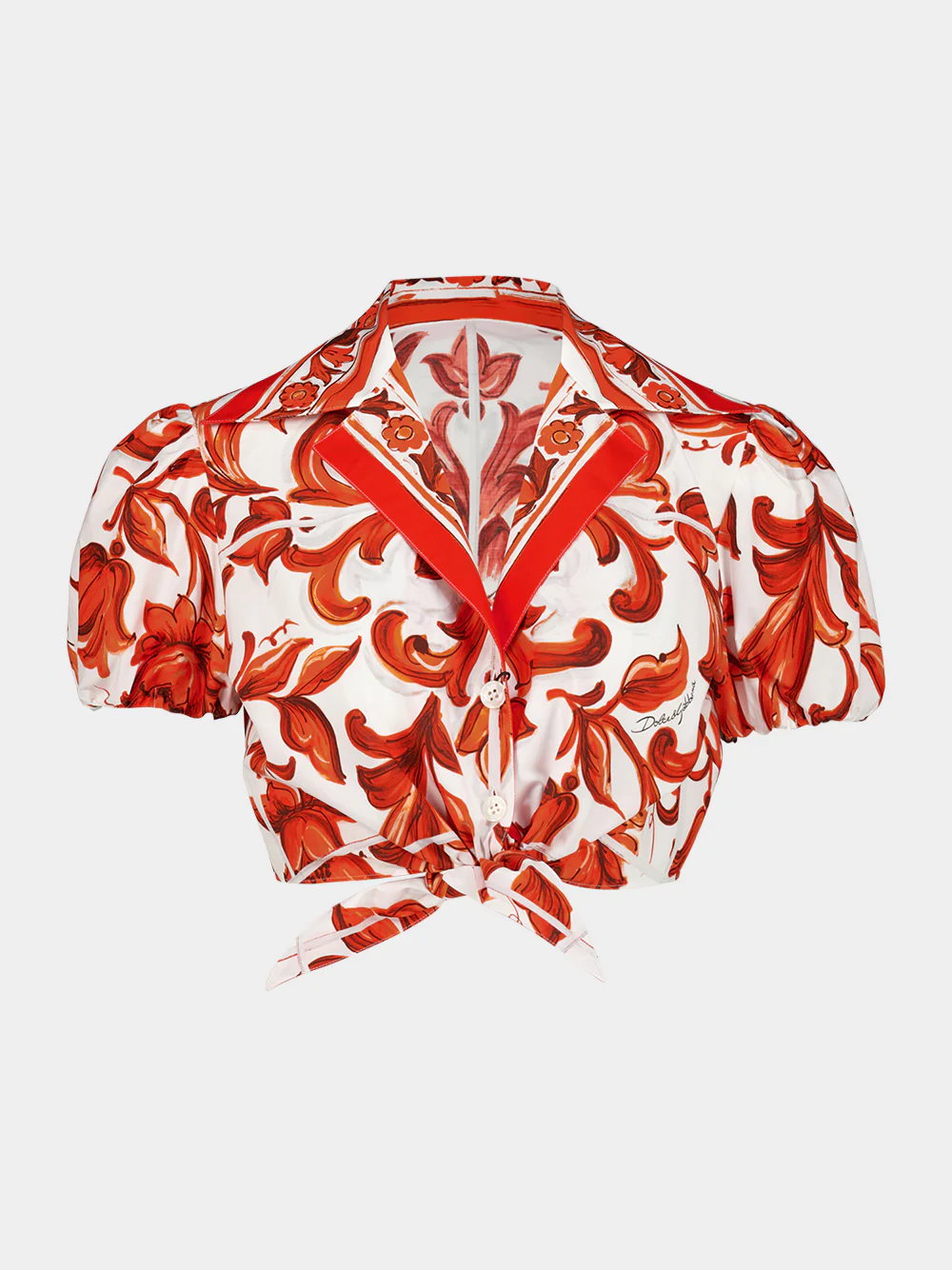 Orange Majolica Poplin Tie Shirt - Image 2