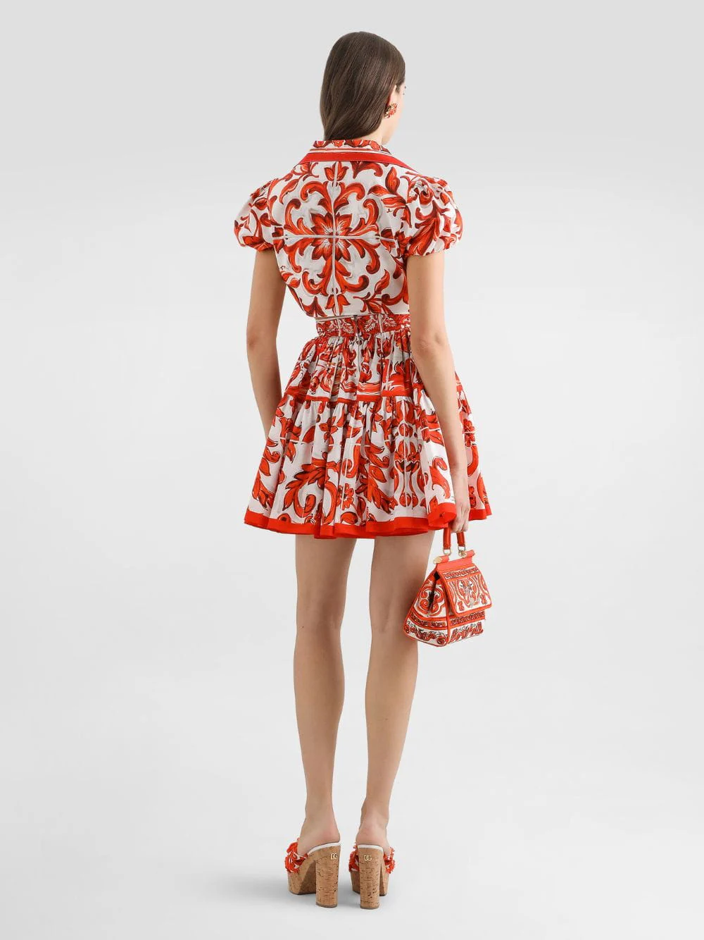 Orange Majolica Poplin Tie Shirt - Image 3