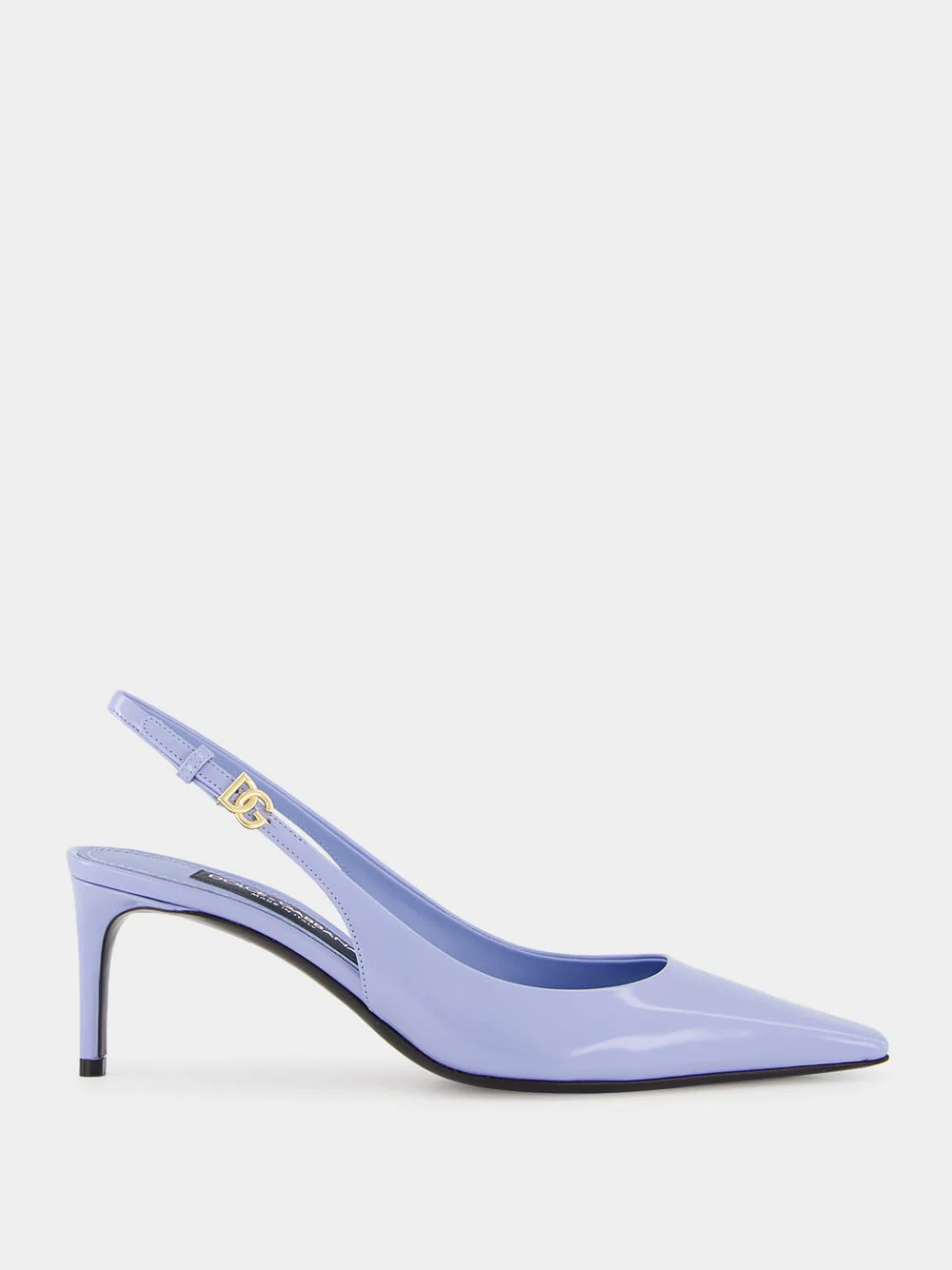 Blue Polished Calfskin Slingbacks