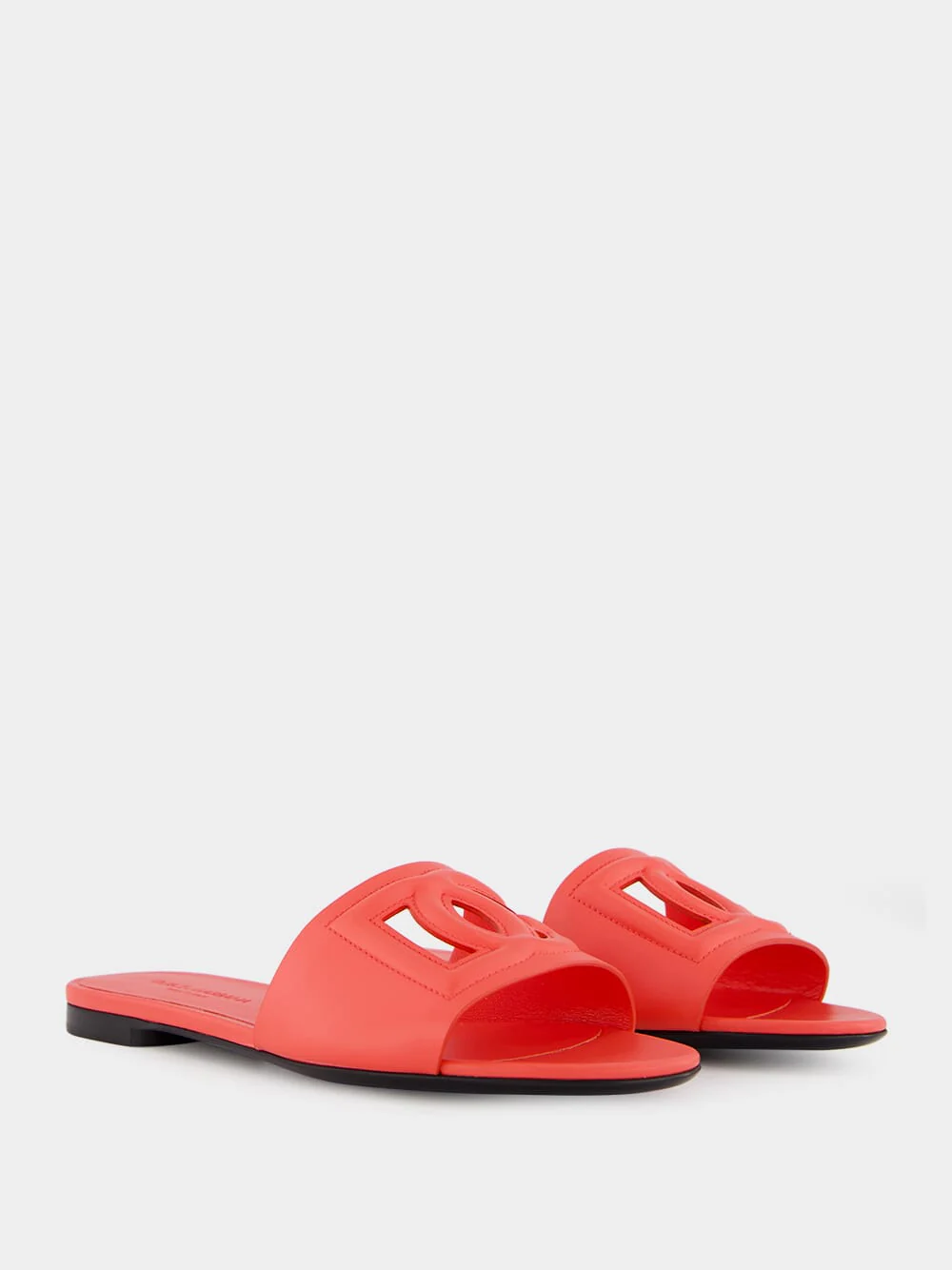 DG Logo Coral Calfskin Sliders - Image 3