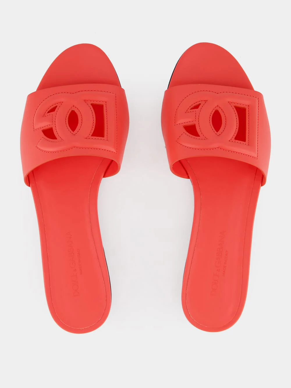 DG Logo Coral Calfskin Sliders - Image 4