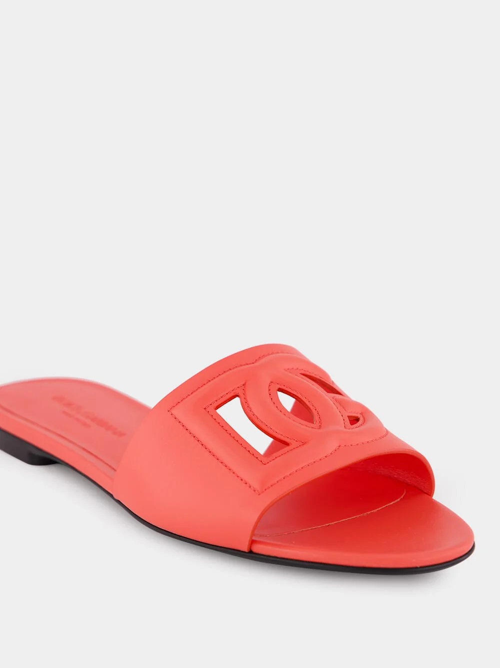 DG Logo Coral Calfskin Sliders - Image 6