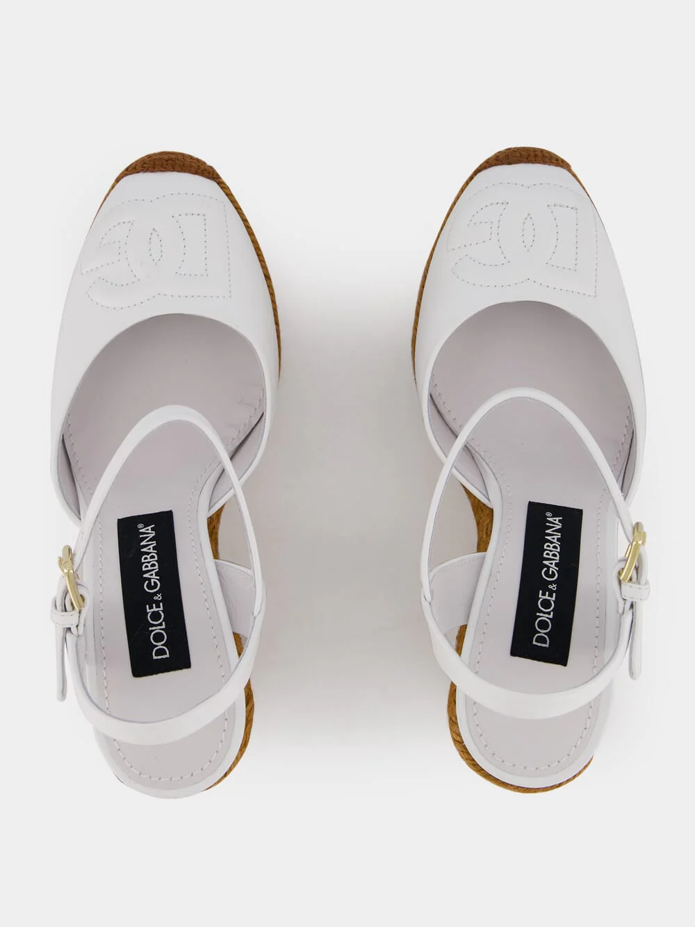 Logo White Espadrilles Wedges - Image 4