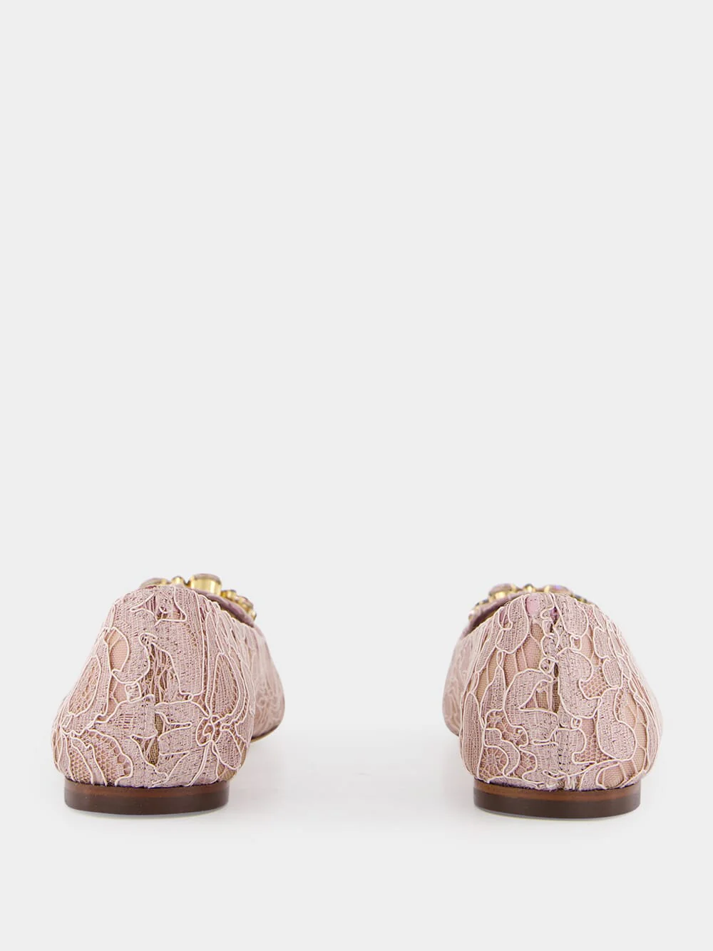 Pink Taormina Lace Slippers With Crystal Detail - Image 5