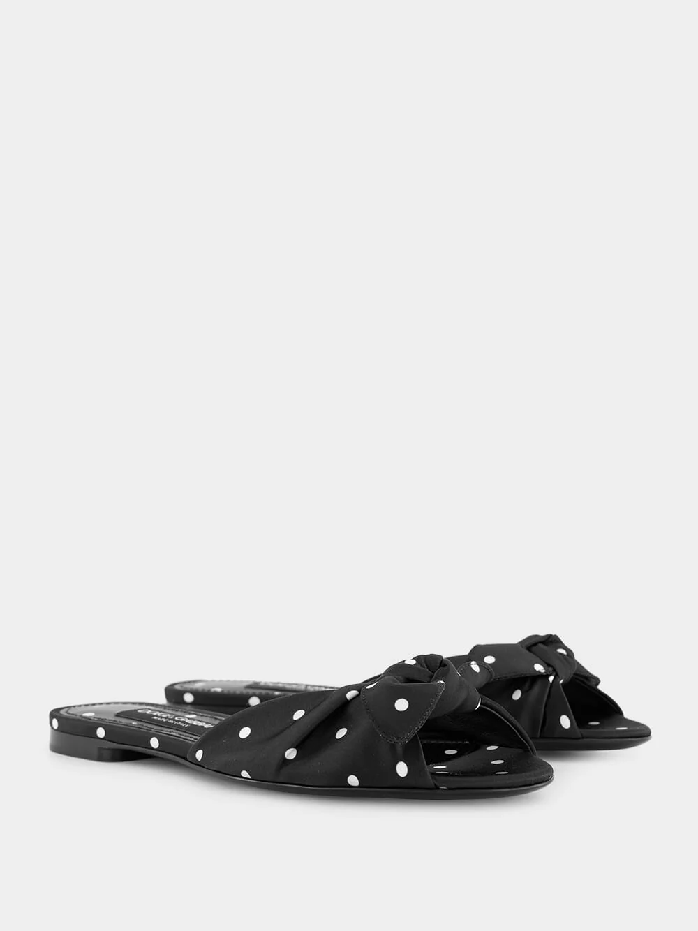 Polka-Dot Printed Satin Sliders - Image 6