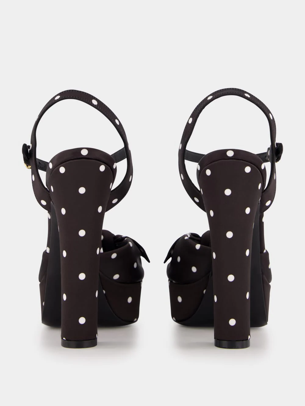 Polka-Dot Satin Platform Sandals - Image 5