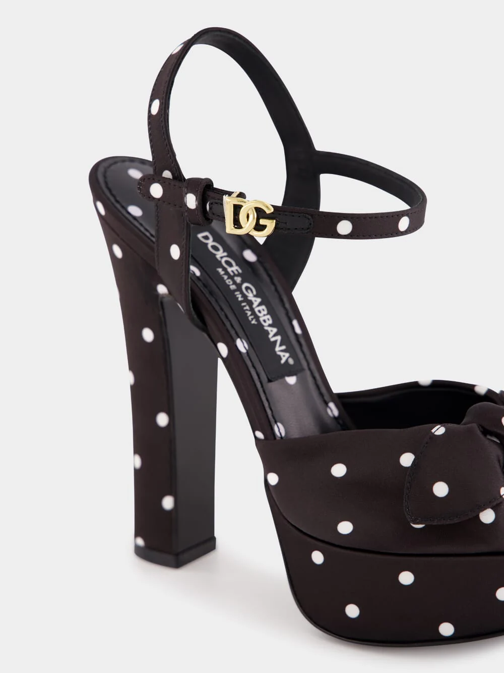 Polka-Dot Satin Platform Sandals - Image 6