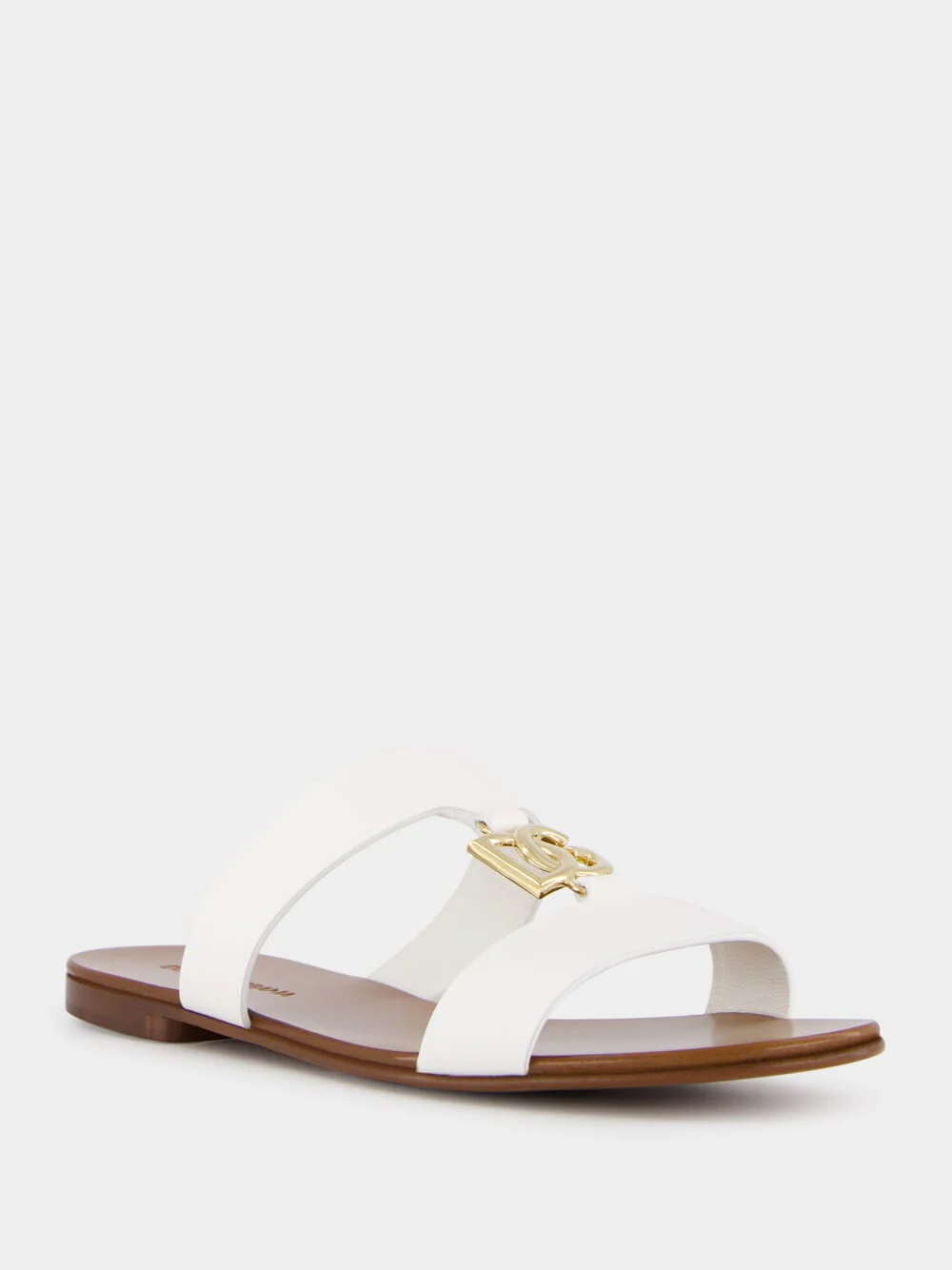 DG Logo White Calfskin Sliders - Image 2