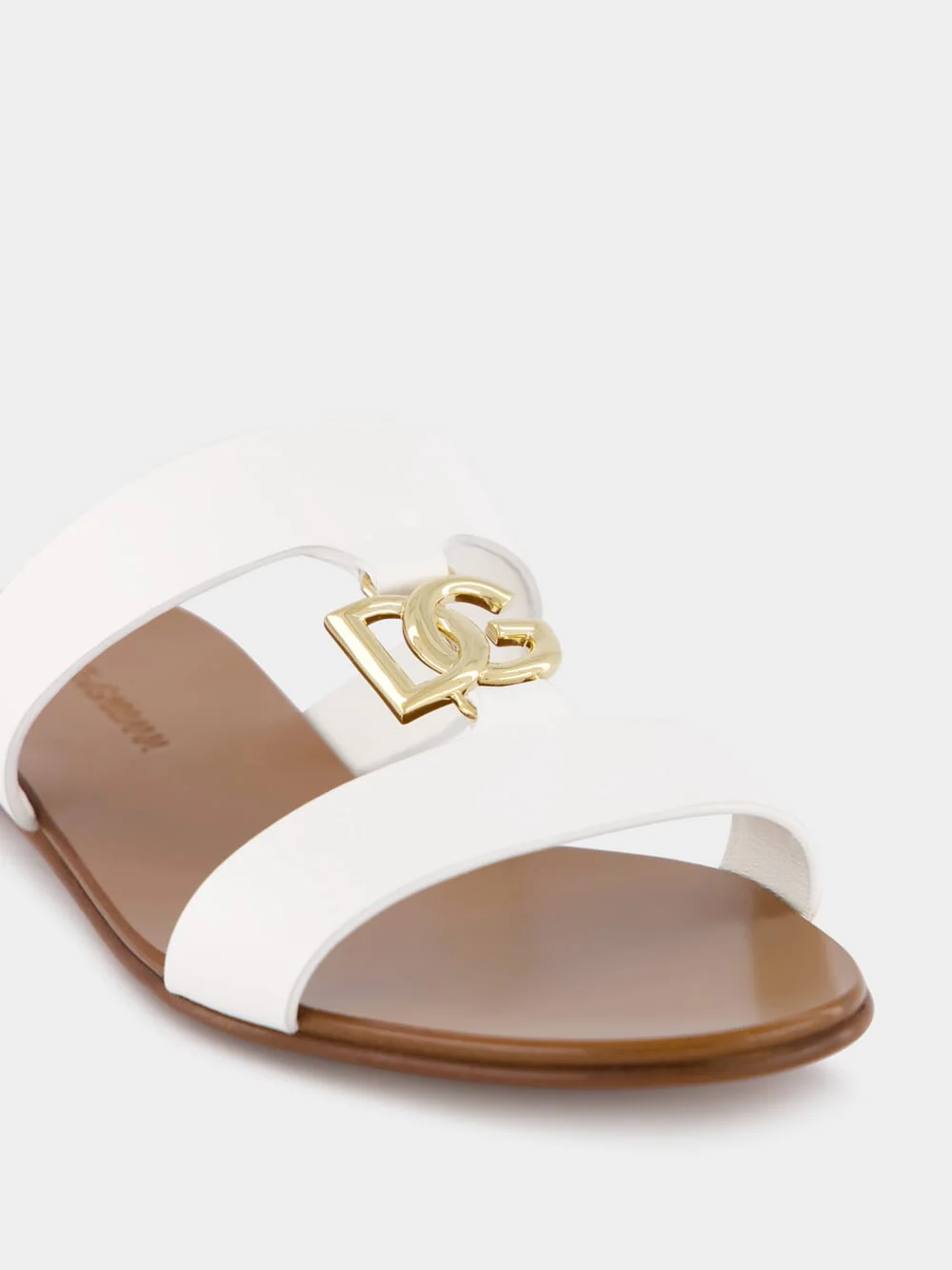 DG Logo White Calfskin Sliders - Image 6