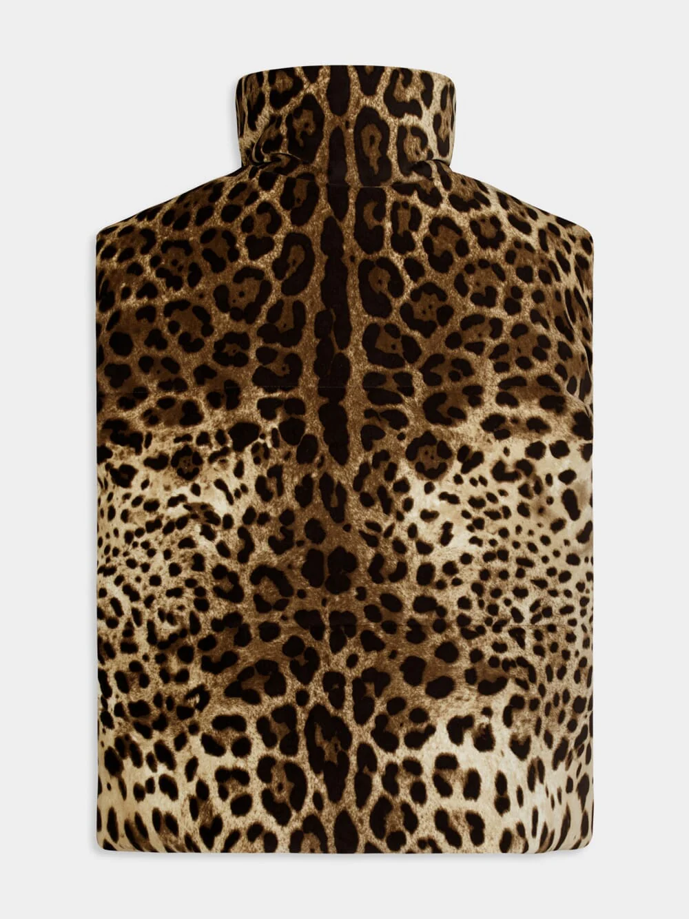 Sleeveless Leopard-Print Logo-Plaque Jacket - Image 3