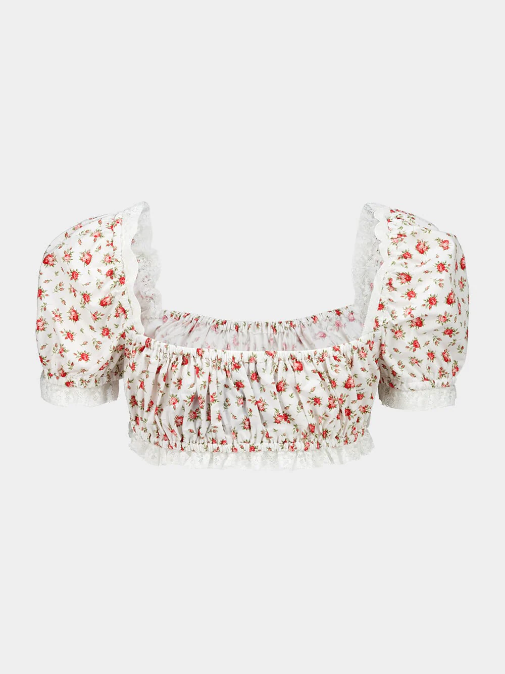 Small Rose Print Poplin Crop Top - Image 4