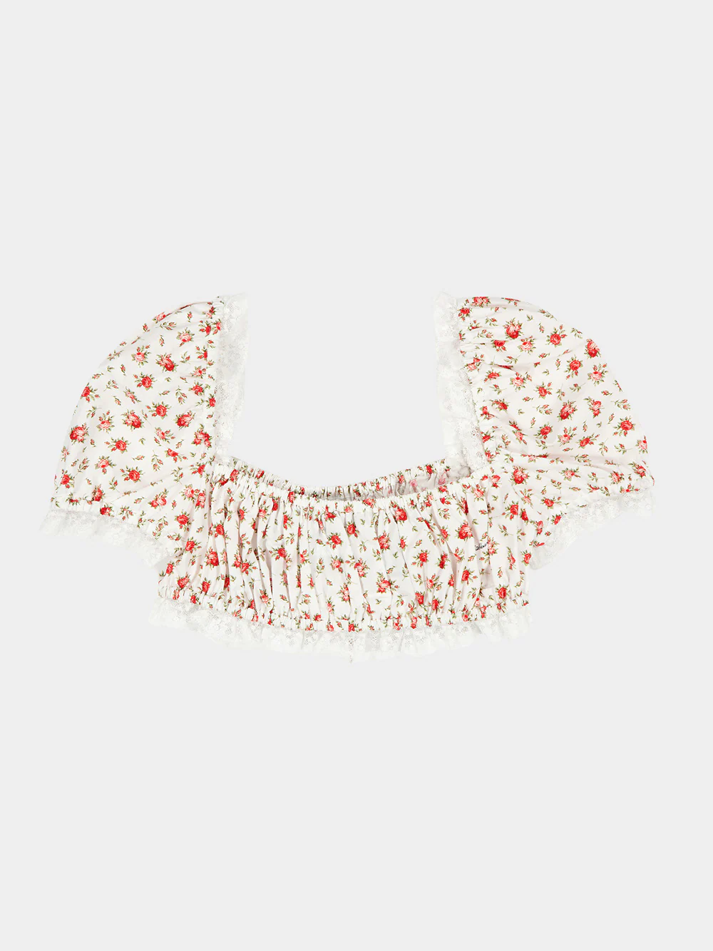 Small Rose Print Poplin Crop Top - Image 6