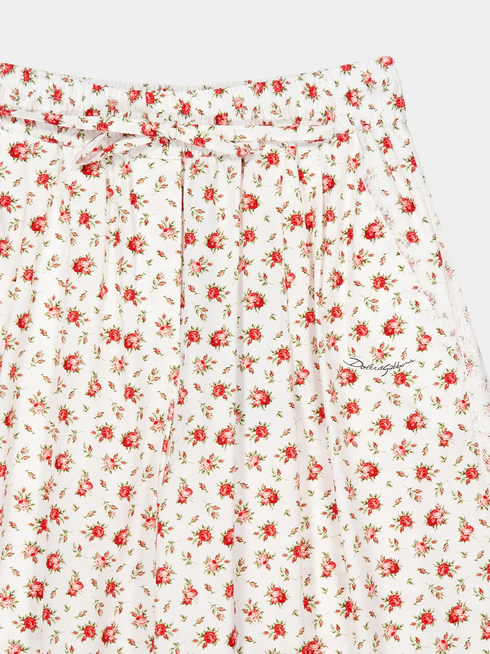 Small Rose-Print Poplin Wide-Leg Trousers - Image 5