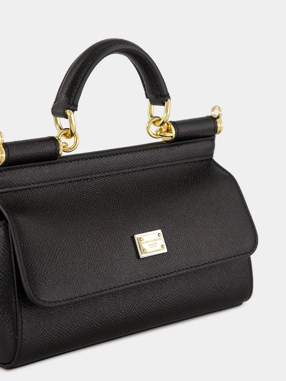 Small Sicily Black Calfskin Bag - Image 7
