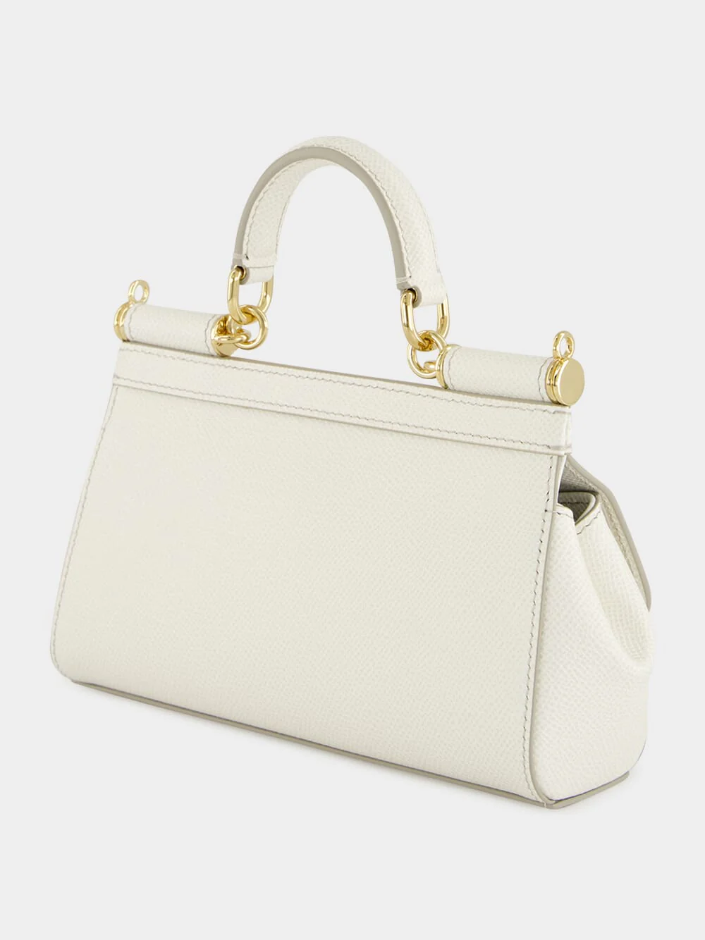 Small Sicily White Calfskin Bag - Image 6