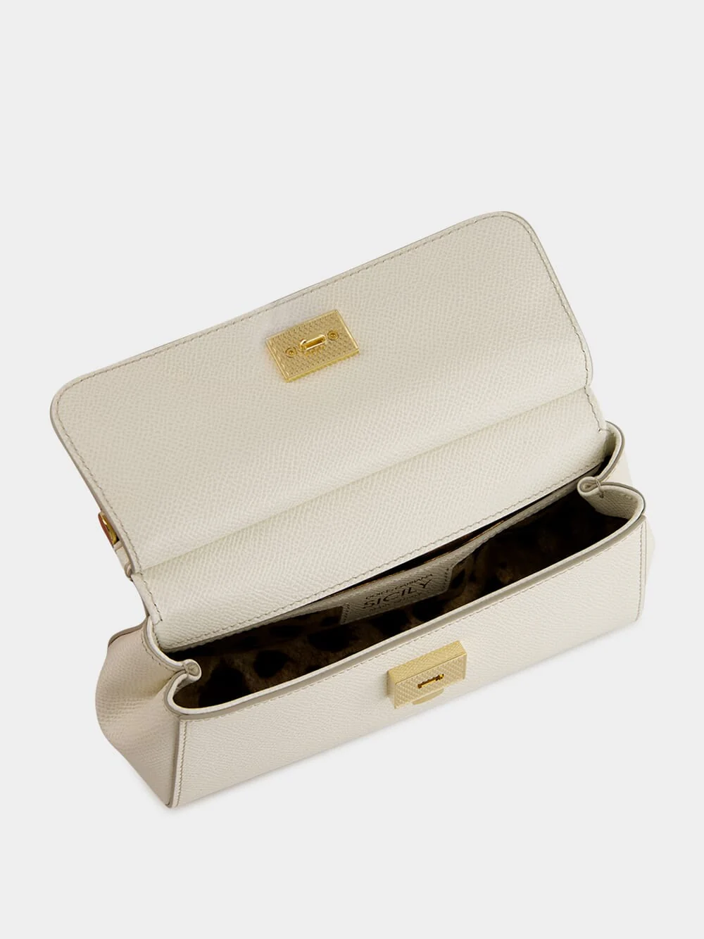 Small Sicily White Calfskin Bag - Image 7