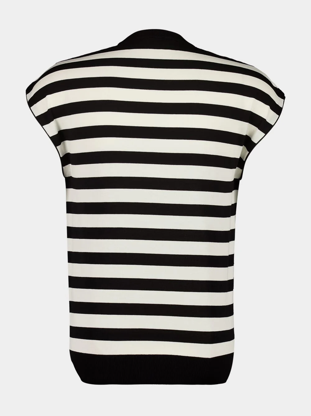 Striped Cotton Sleeveless Sweater - Image 3