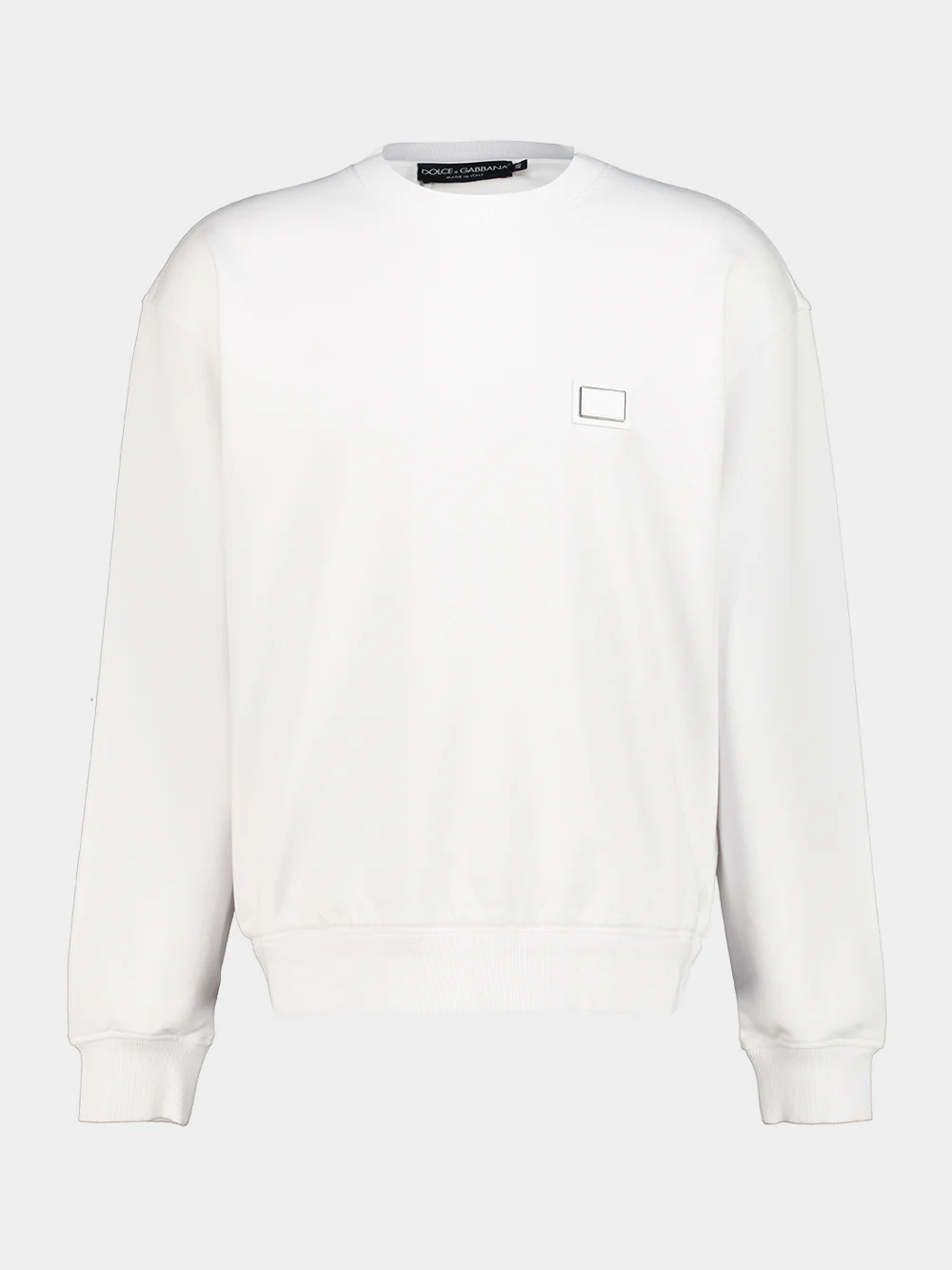 White Cotton Logo Patch Sweatshirt