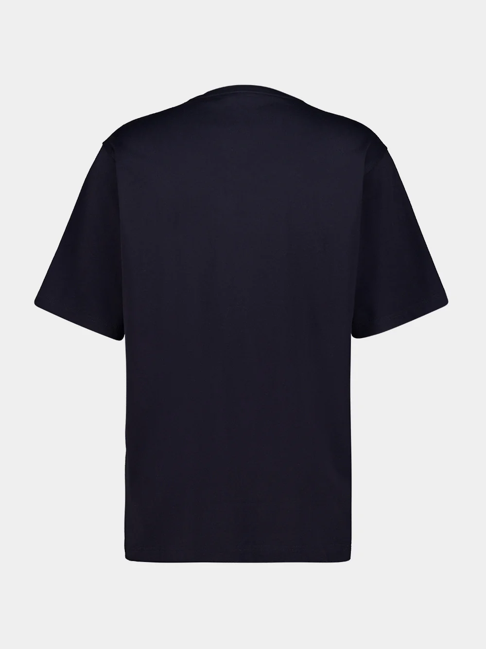 Dark Navy Blue Cotton Crewneck T-Shirt - Image 2