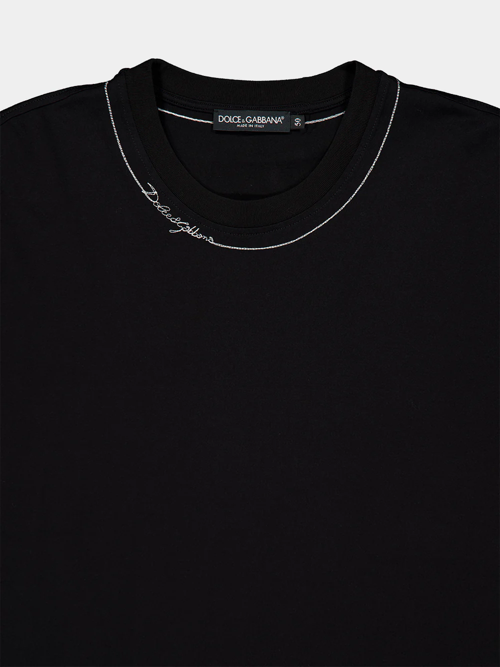 Black Cotton Embroidered T-Shirt - Image 5