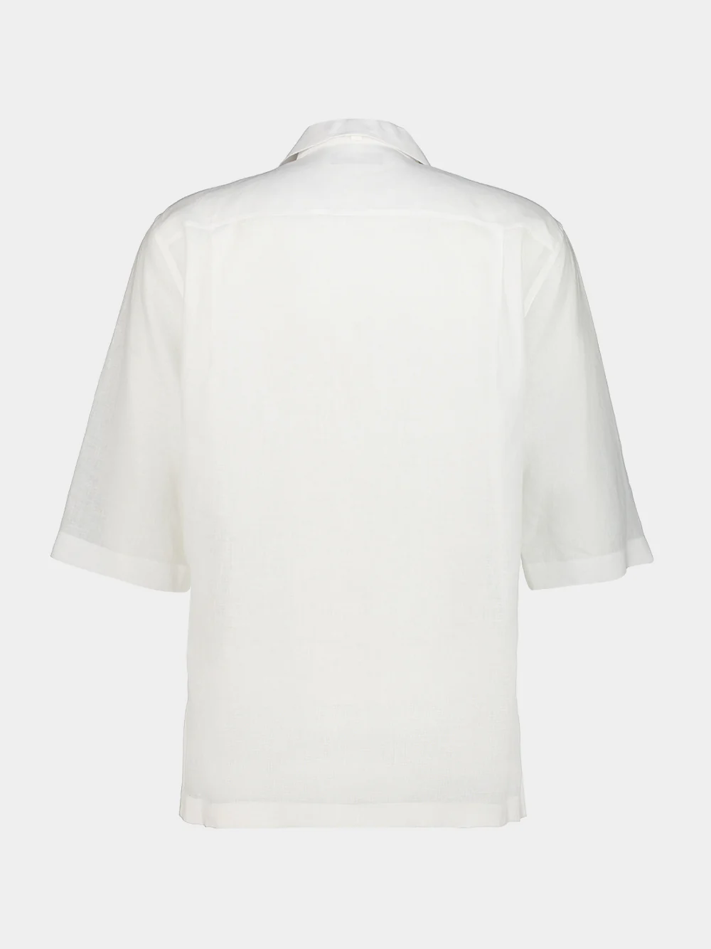 White Linen Short-Sleeve Shirt - Image 2