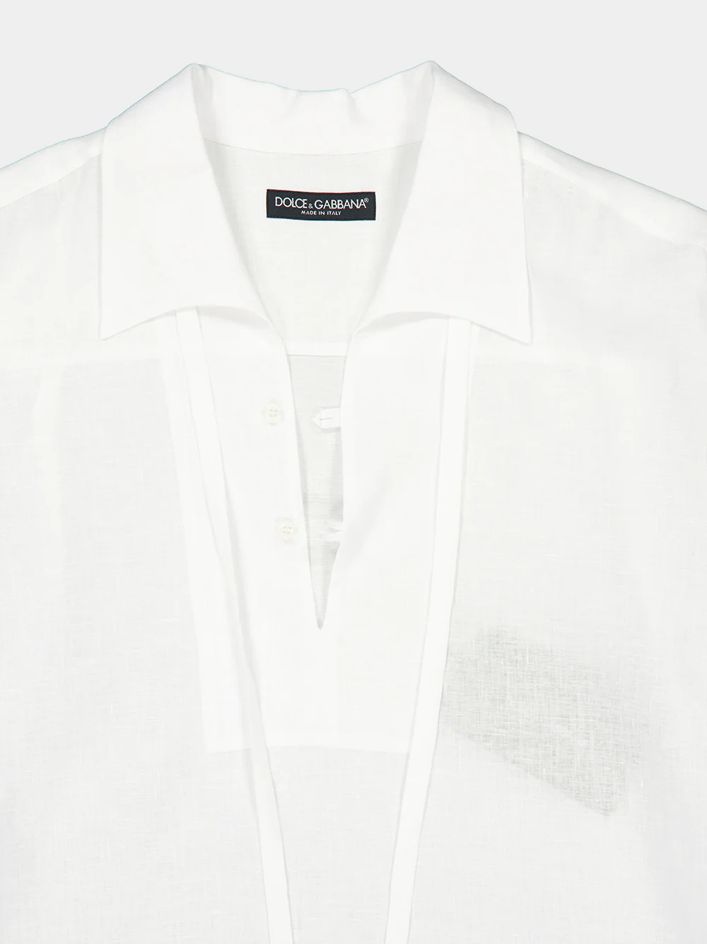 White Linen Short-Sleeve Shirt - Image 3