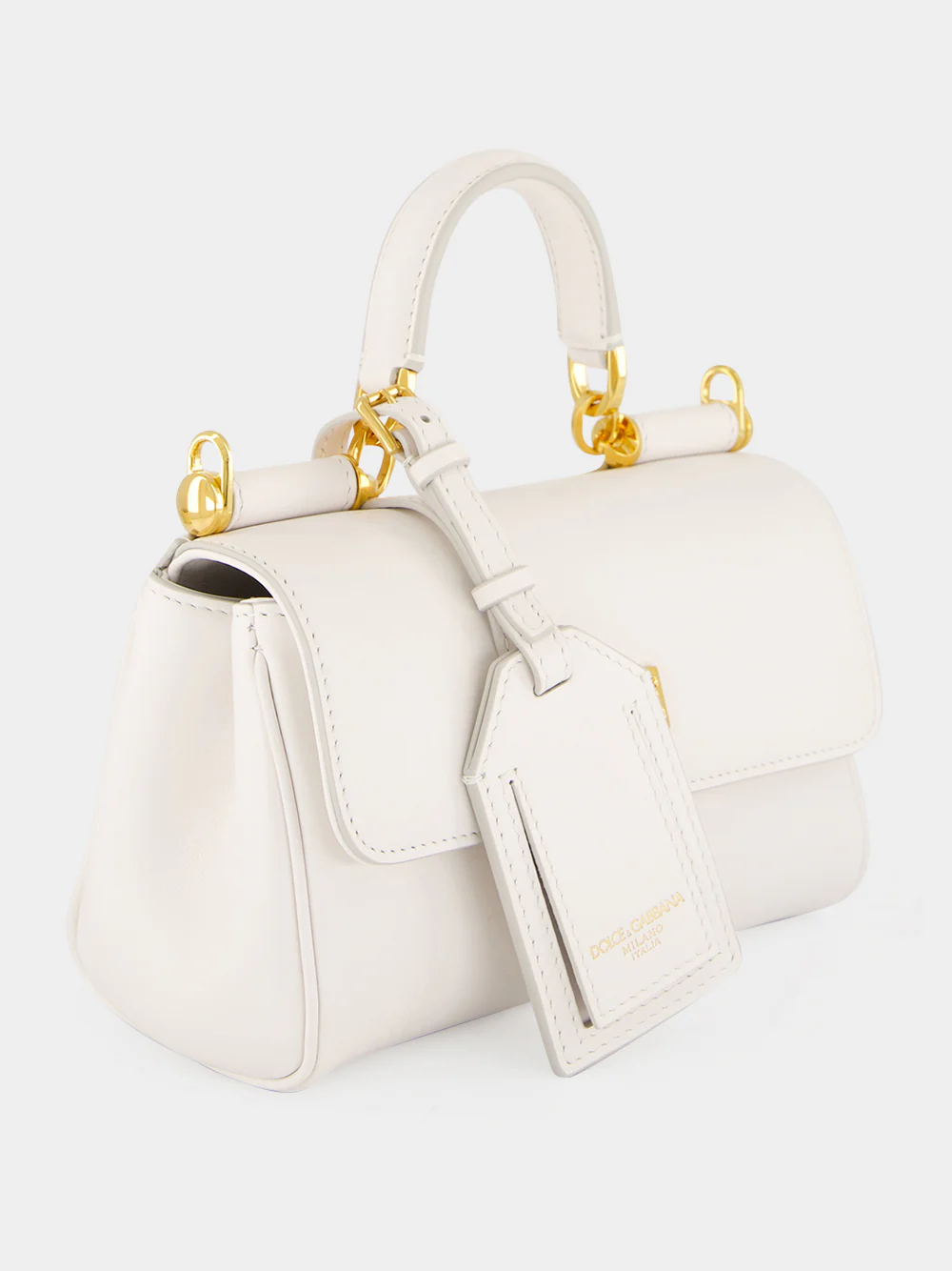 White Mini My Sicily Calfskin Handbag - Image 4