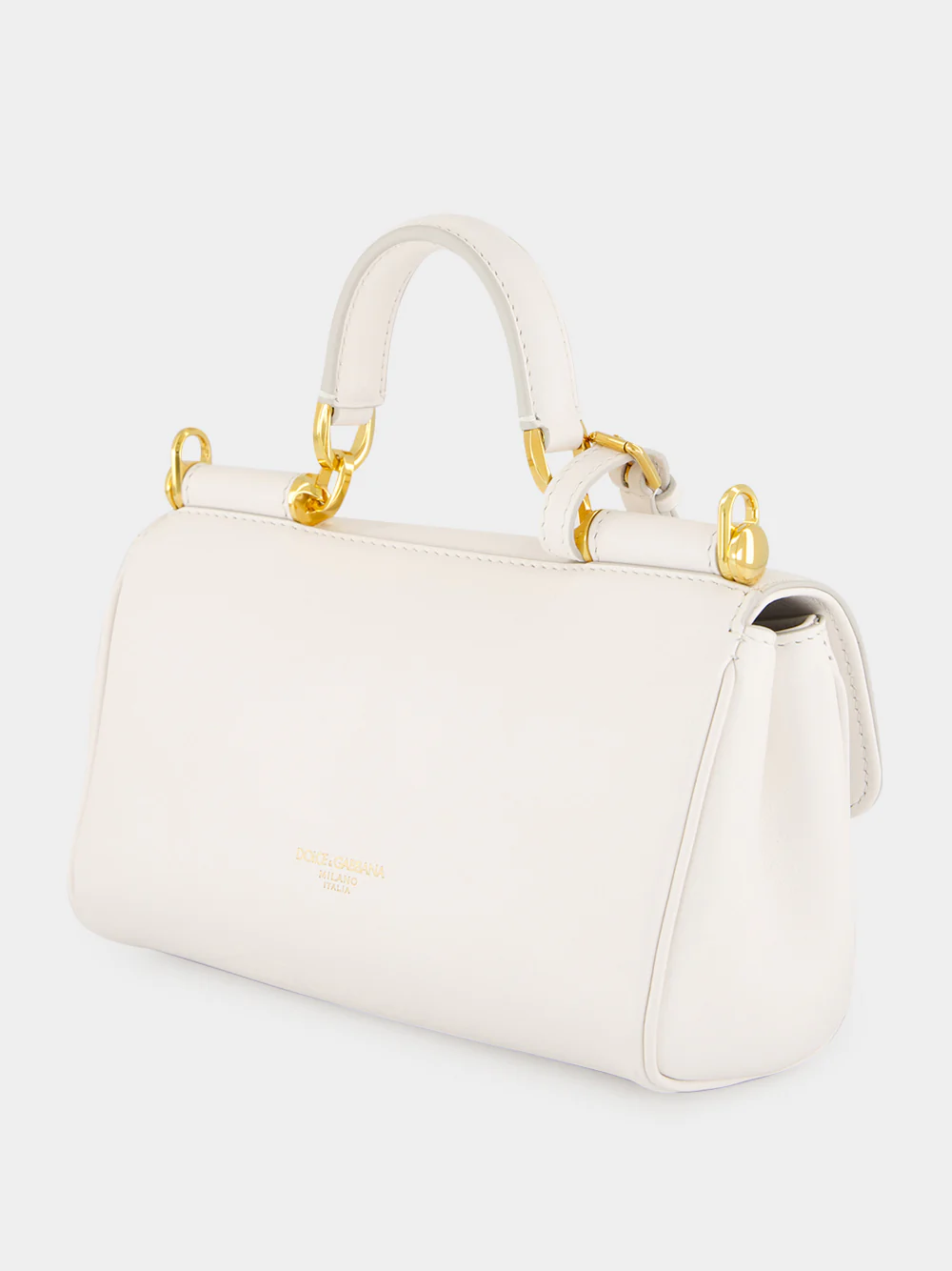 White Mini My Sicily Calfskin Handbag - Image 6