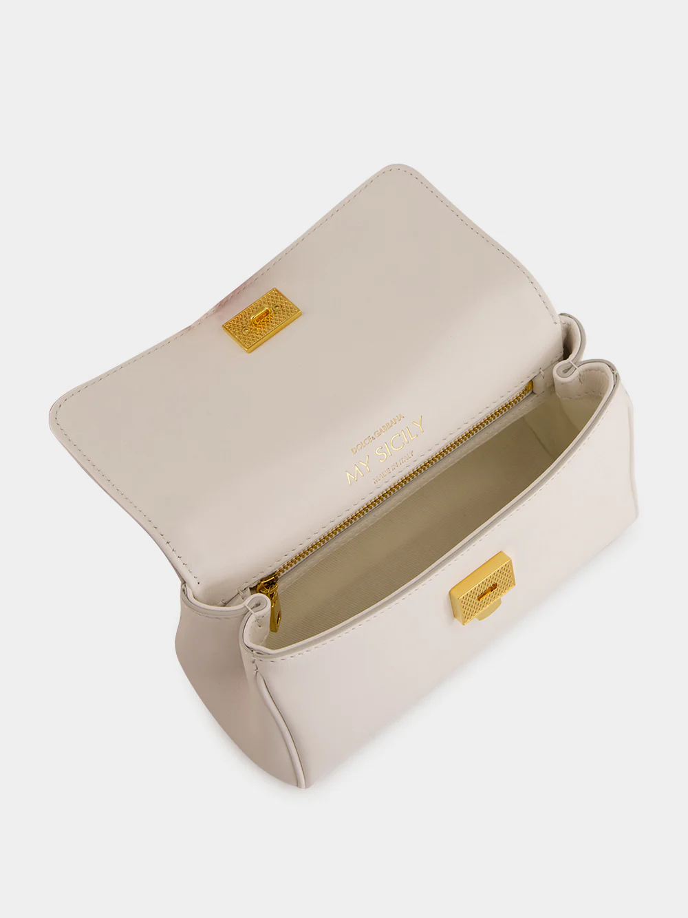 White Mini My Sicily Calfskin Handbag - Image 7