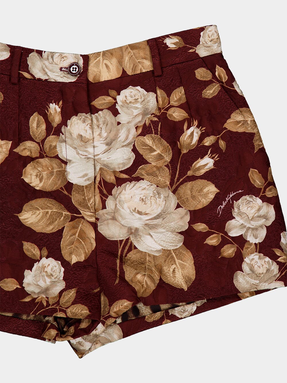 Vintage Rose Brocade Shorts - Image 5
